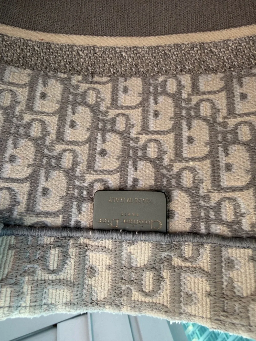 Christian Dior Large Book Tote Gray Oblique Embroidery Authentic Dust Bag - Picture 9 of 12